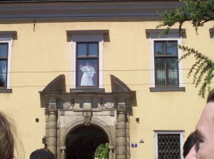 The Pope Window.  When John Paul came back to Krakow, he would stay here.